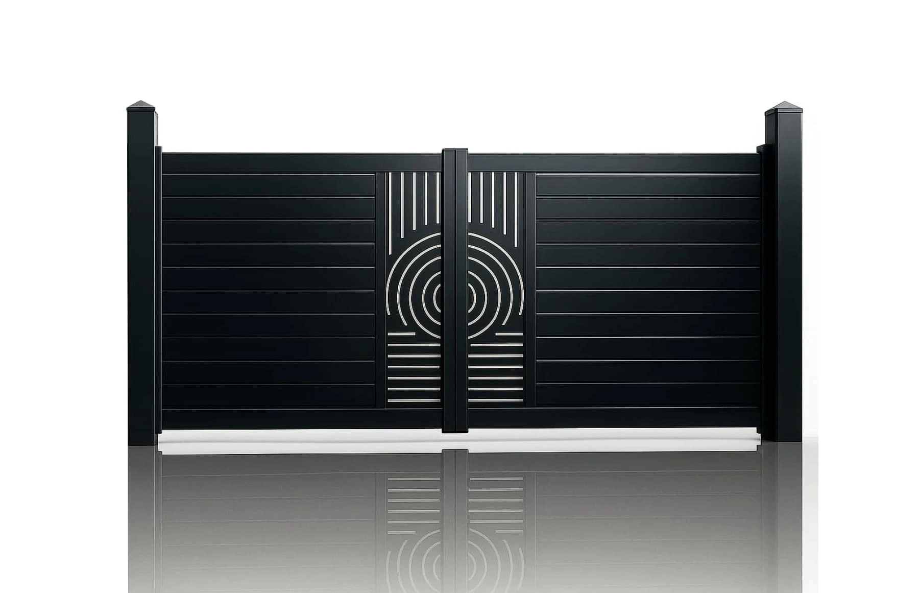 Poarta auto metalica din aluminiu 3500x1800mm, gri antracit, model Sahara