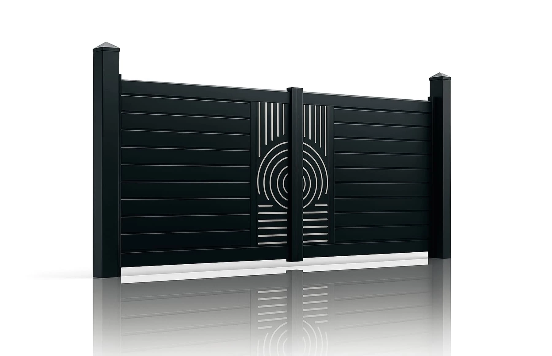 Poarta auto metalica din aluminiu 3500x1800mm, gri antracit, model Sahara