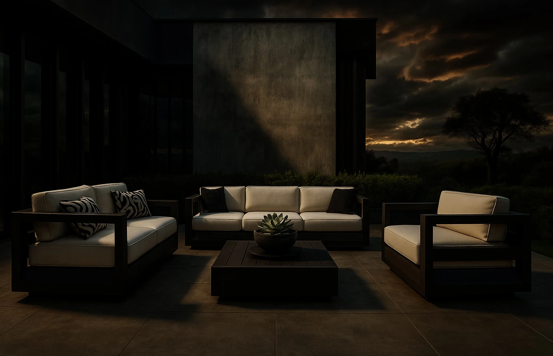 Set mobilier premium din aluminiu, pentru terasa/gradina/balcon, model Dubai