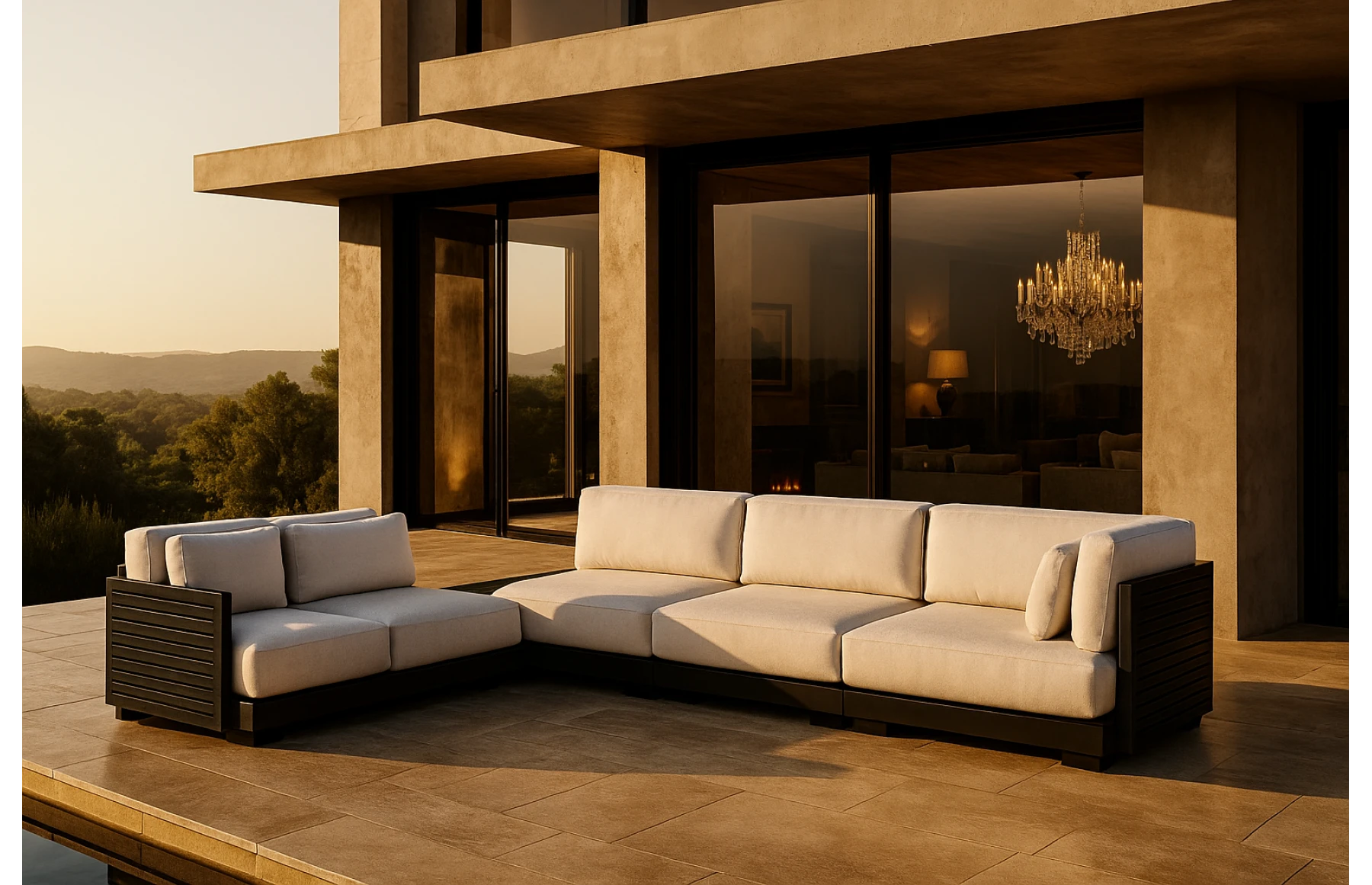 Set mobilier premium din aluminiu, pentru terasa/gradina/balcon, model Kyoto GAMA