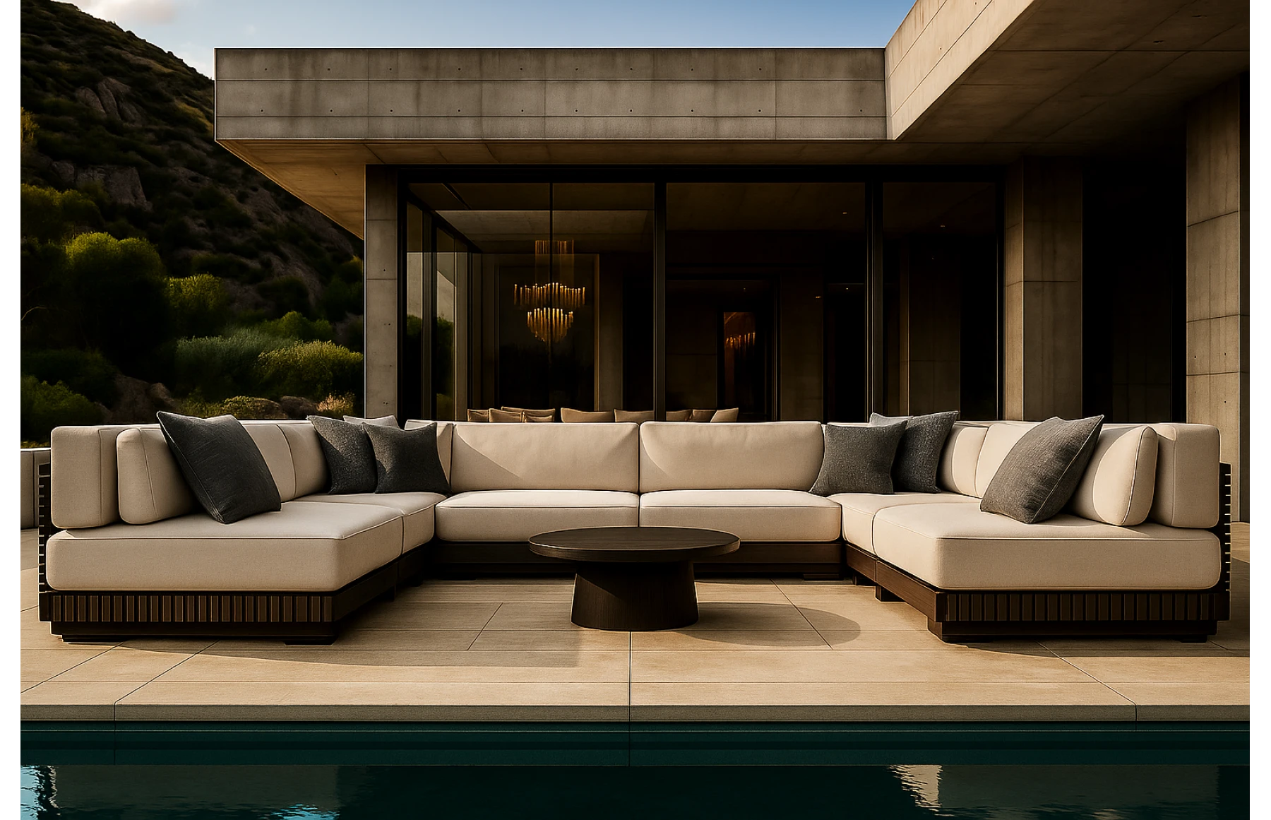 Set mobilier premium din aluminiu, pentru terasa/gradina/balcon, model Kyoto RHO