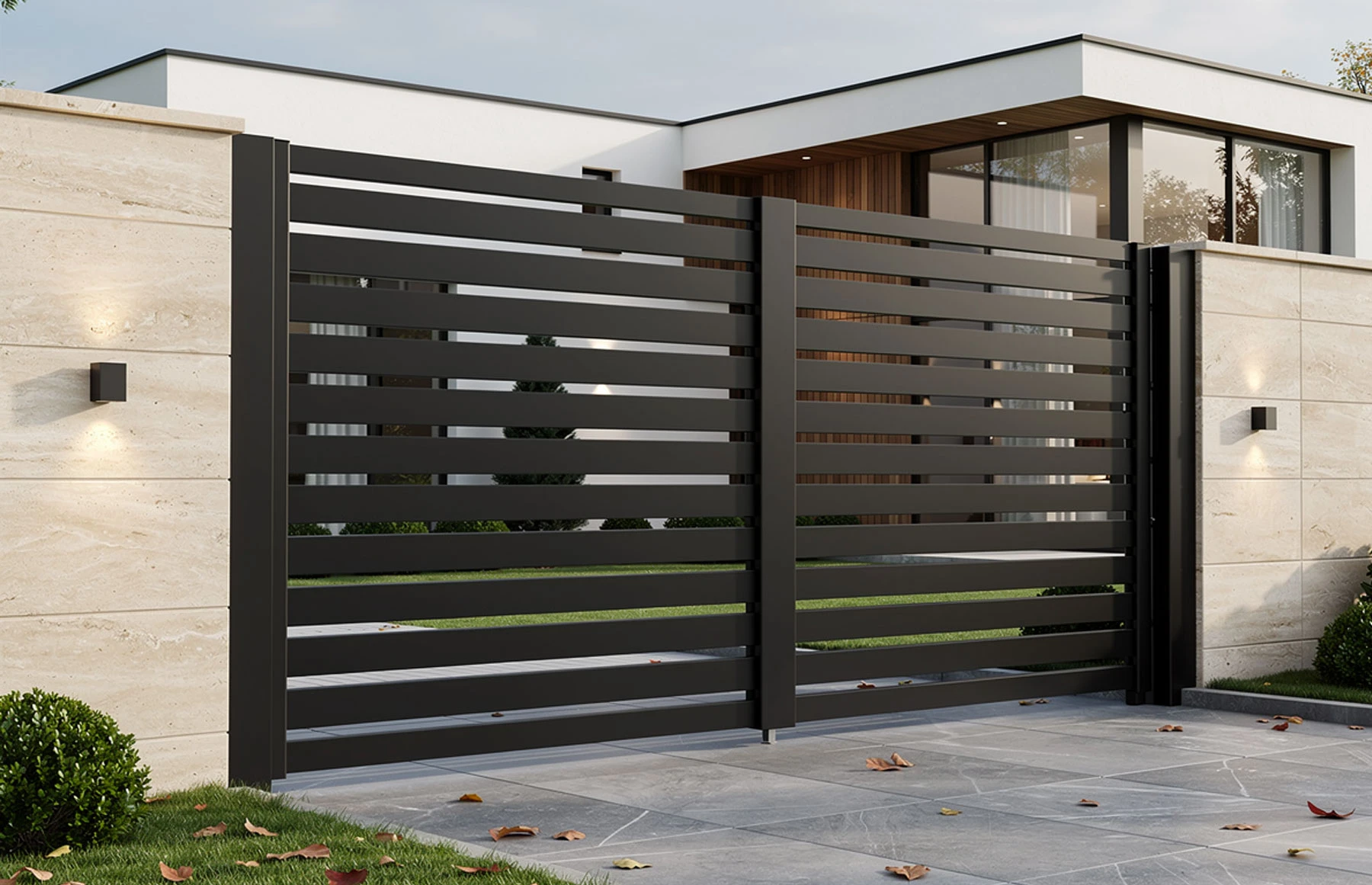 Poarta auto batanta aluminiu 3500x1800mm, model Taurus, gri antracit