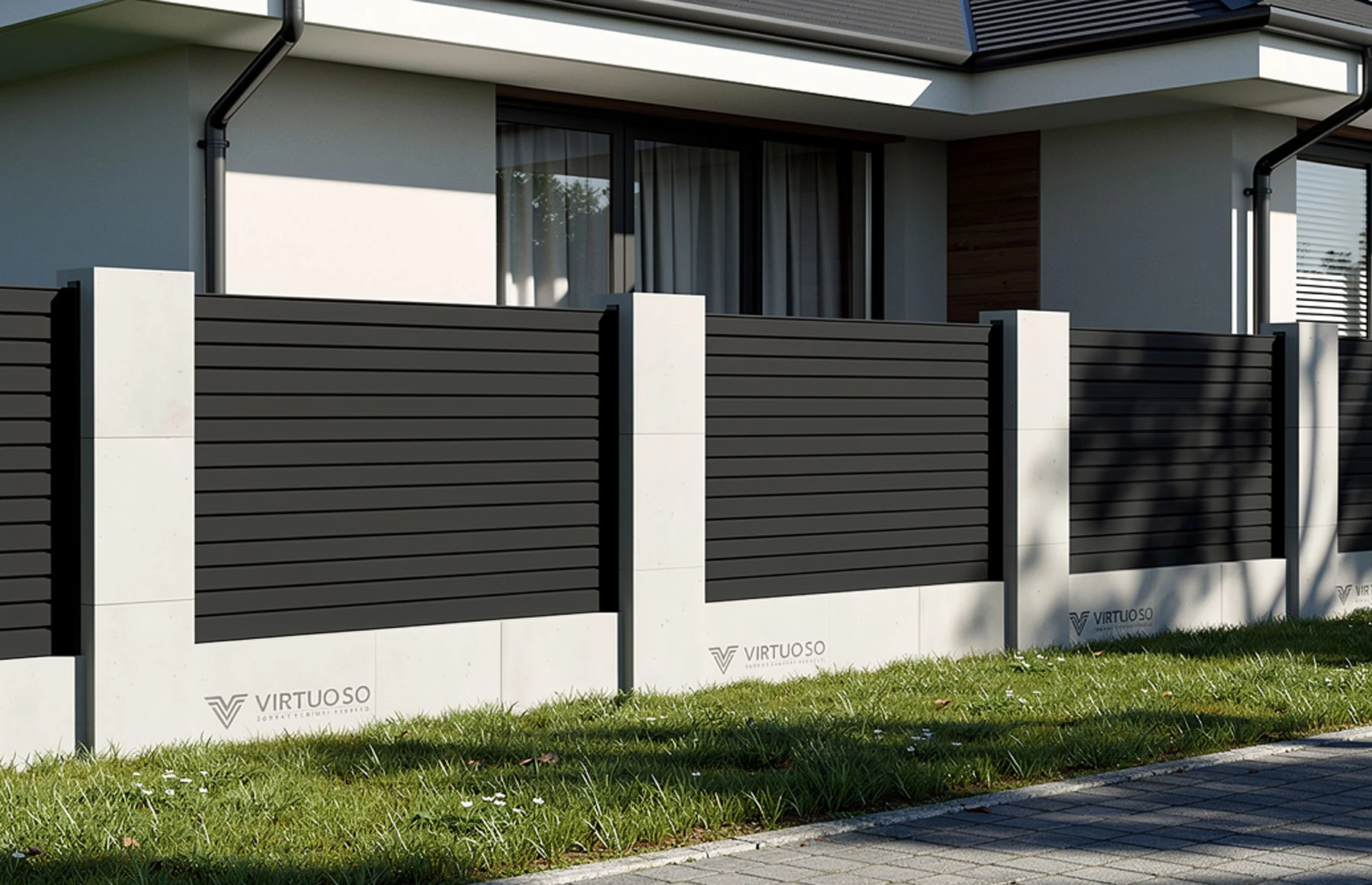 Gard metalic din aluminiu, model Jaluzea Deluxe, 2000x1500mm