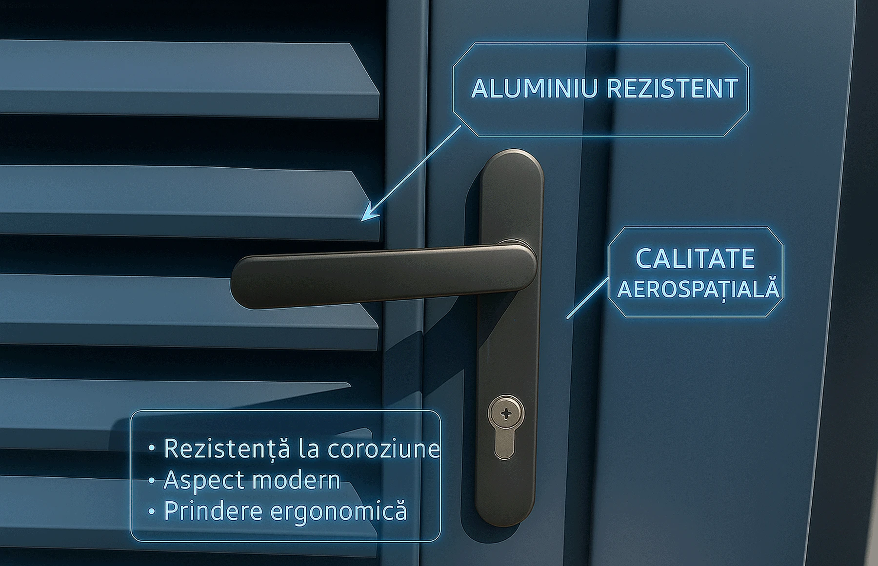 Set porti metalice din aluminiu, gri antracit, model Poseidon