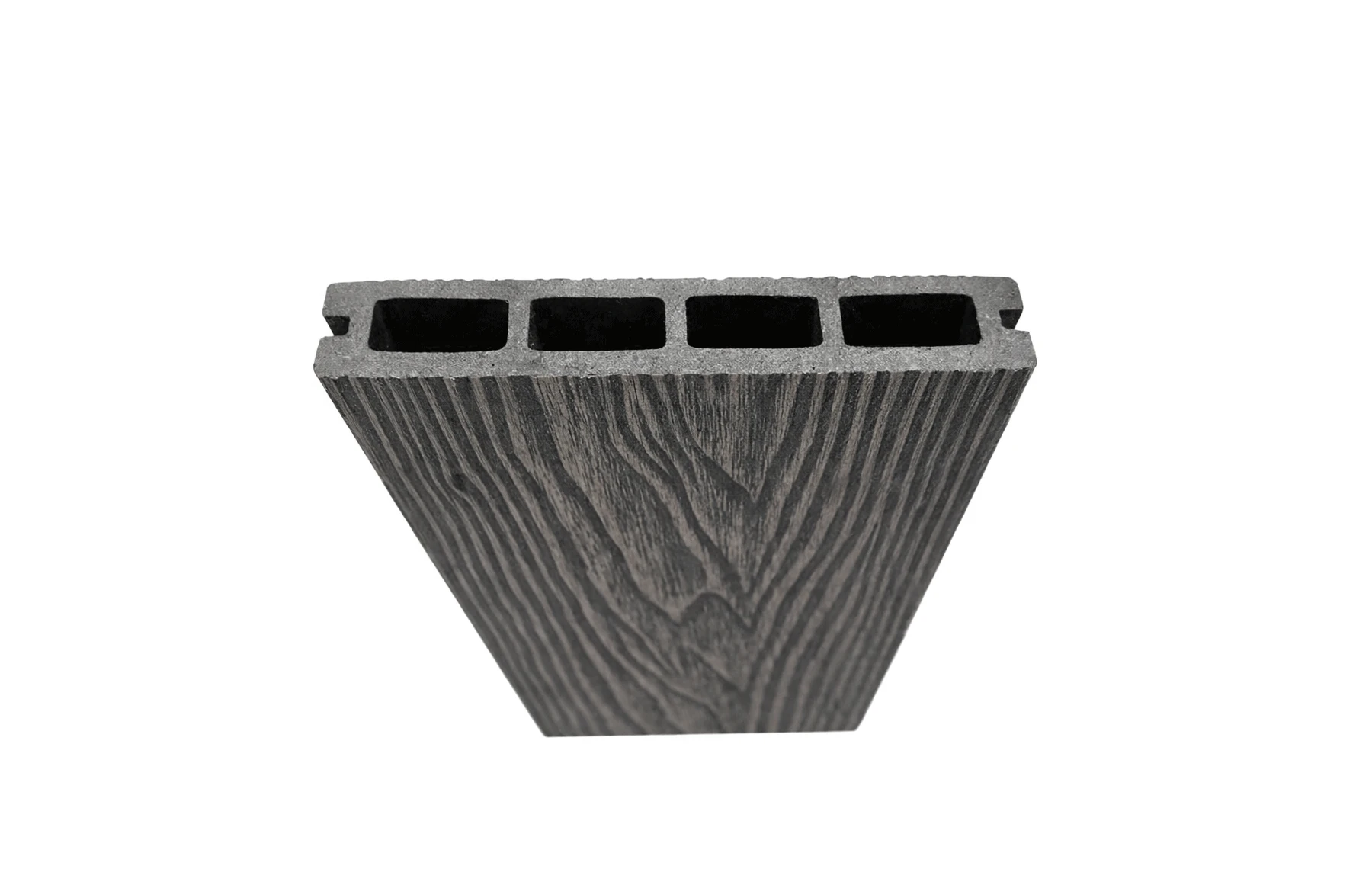 Placa deck terasa WPC 3D, tip pardoseala/dusumea WPC, 145x25 mm, gri antracit lemn 3800 mm