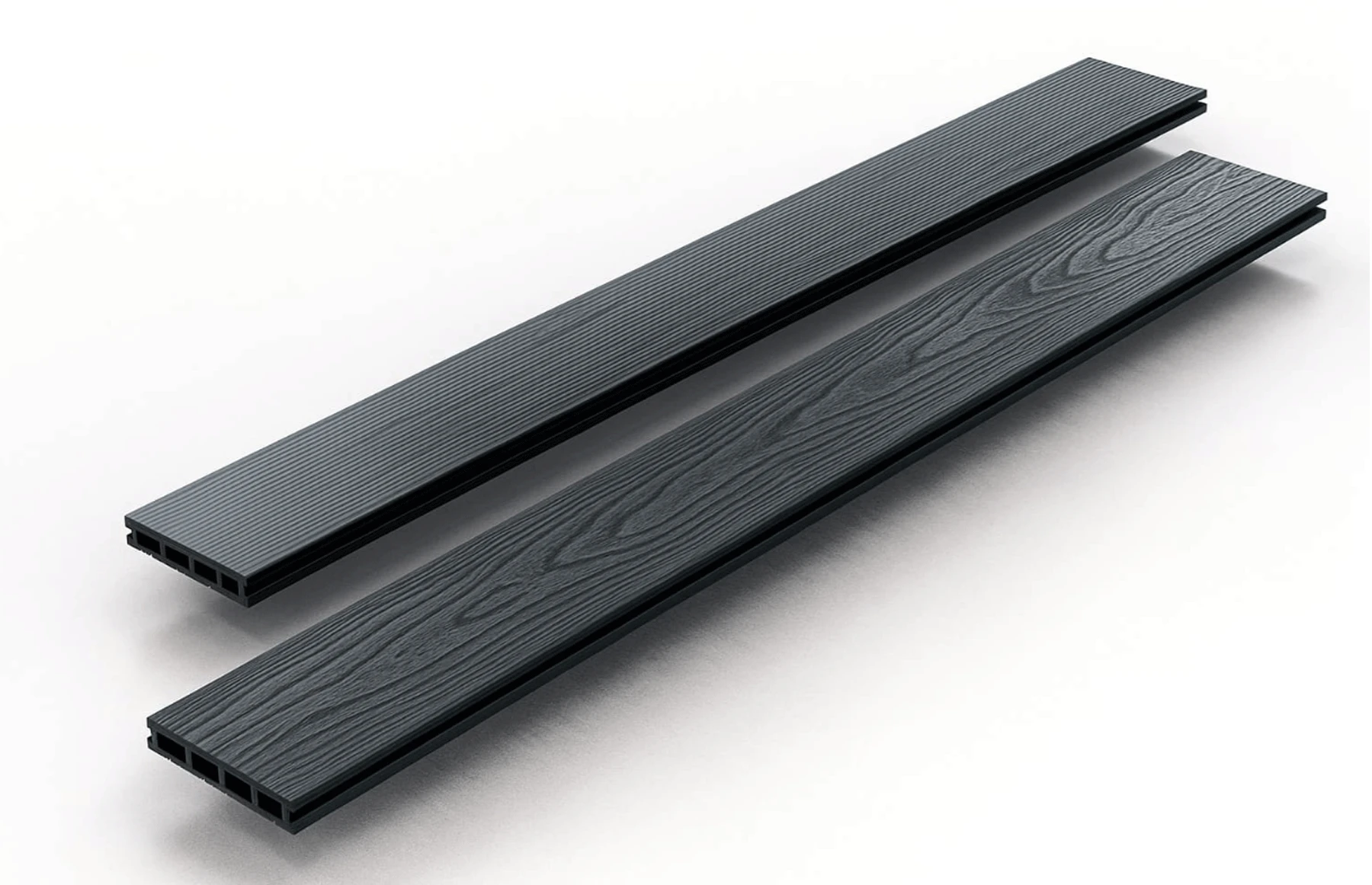 Placa deck terasa WPC 3D, tip pardoseala/dusumea WPC, 145x25 mm, gri antracit lemn 3800 mm