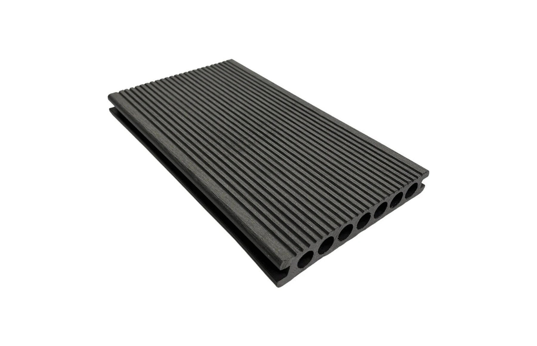 Placa WPC decking antichizat /dungi WPC gri deschis, gol rotund Dimensiune: 146x22.8mm, Lungime: 3800mm