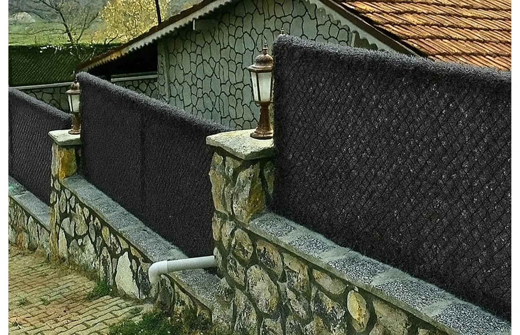 Plasa gard viu artificial, imitatie Gard Viu, plasa paravan Gri, 1.7x10metri, Virtuoso