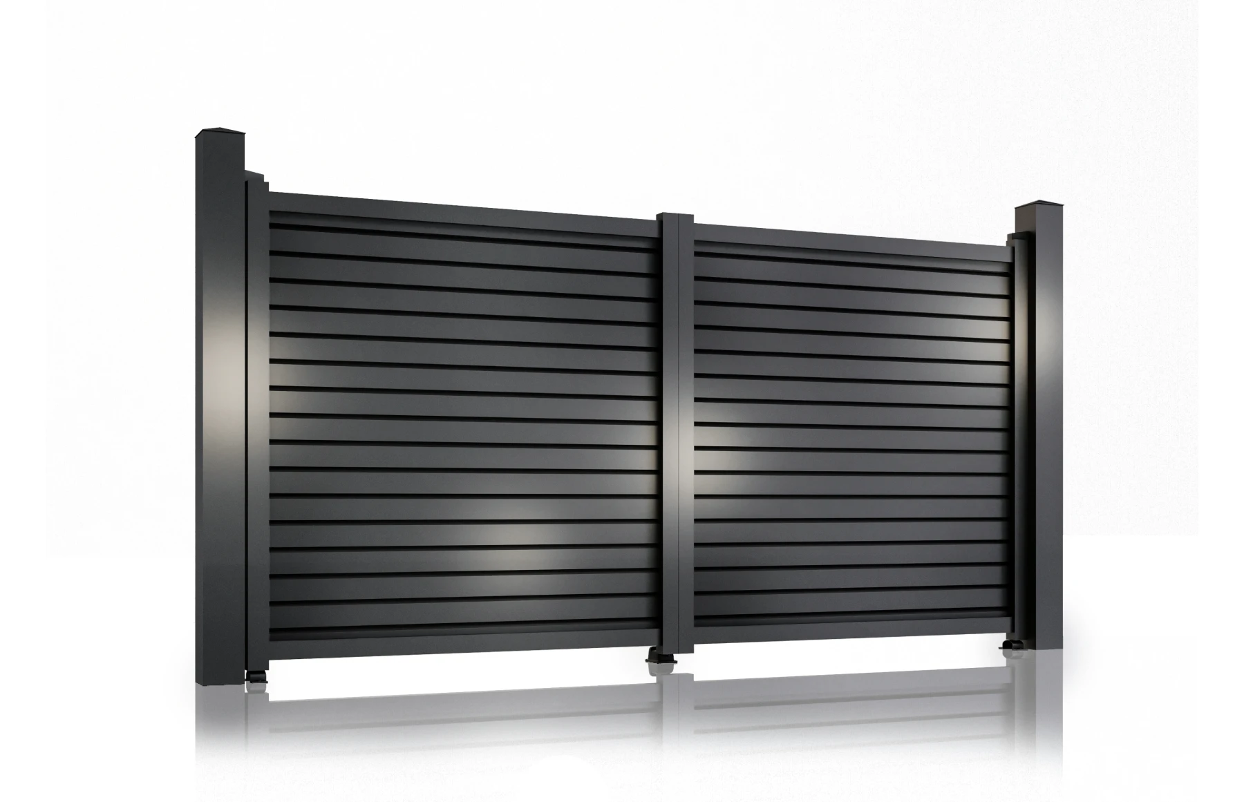 Poarta auto batanta, aluminiu, 3300x1800mm, gri antracit, model Jaluzea Deluxe