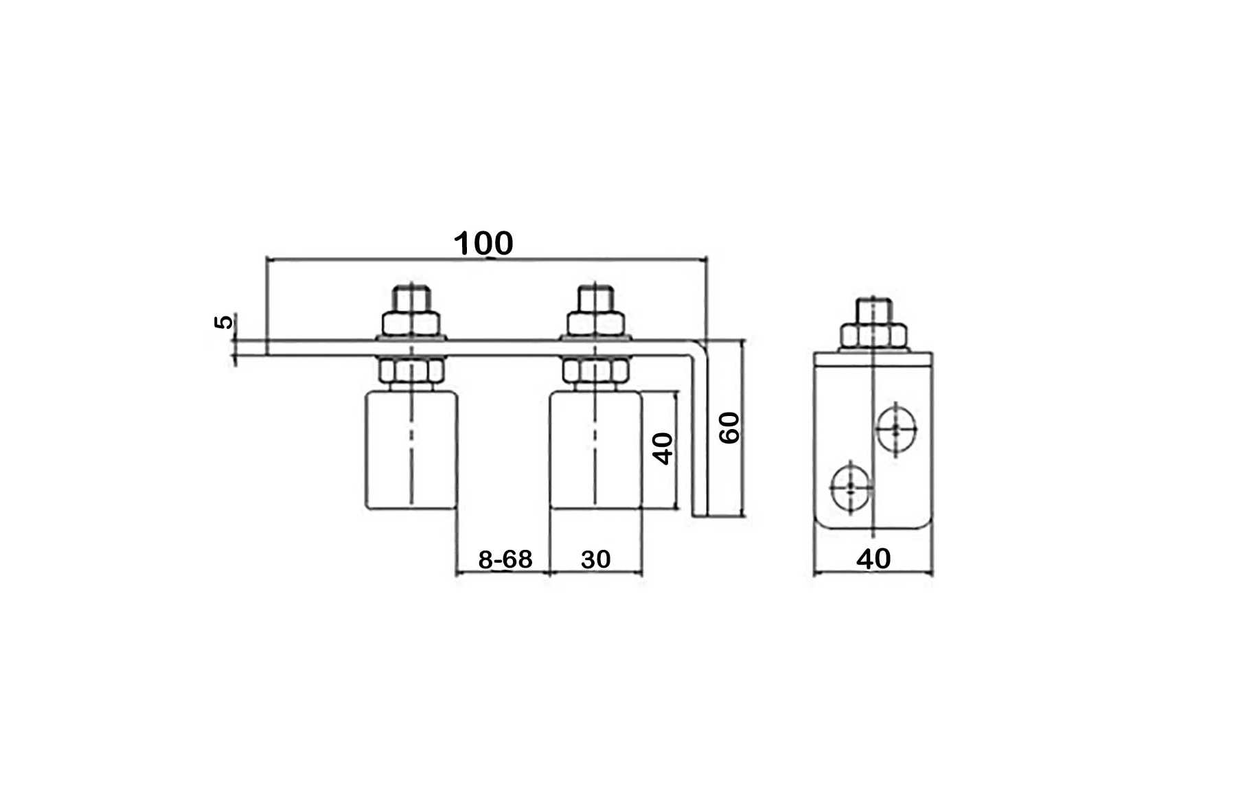 Kit poarta culisanta XS1, greutate sustinuta 125kg