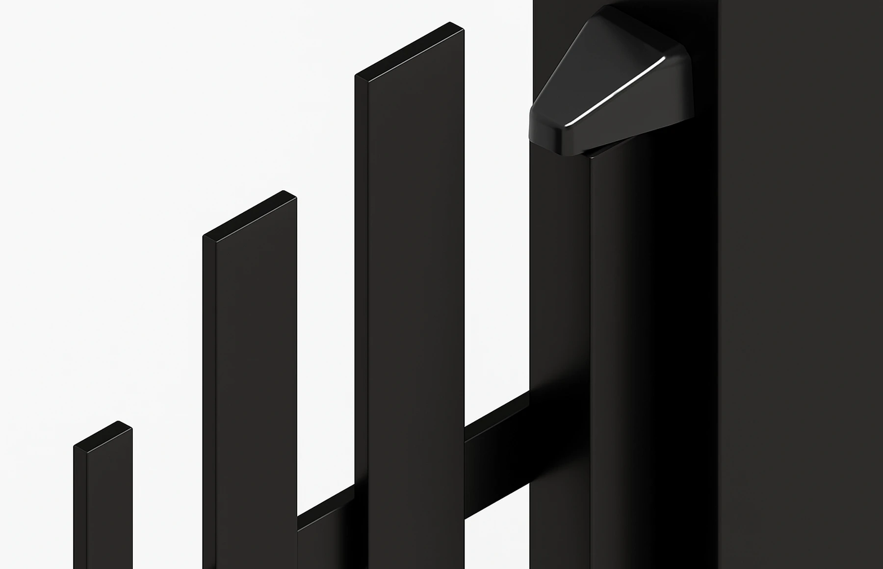 Set porti metalice din aluminiu, model Light Wave, Negru, Gama Light