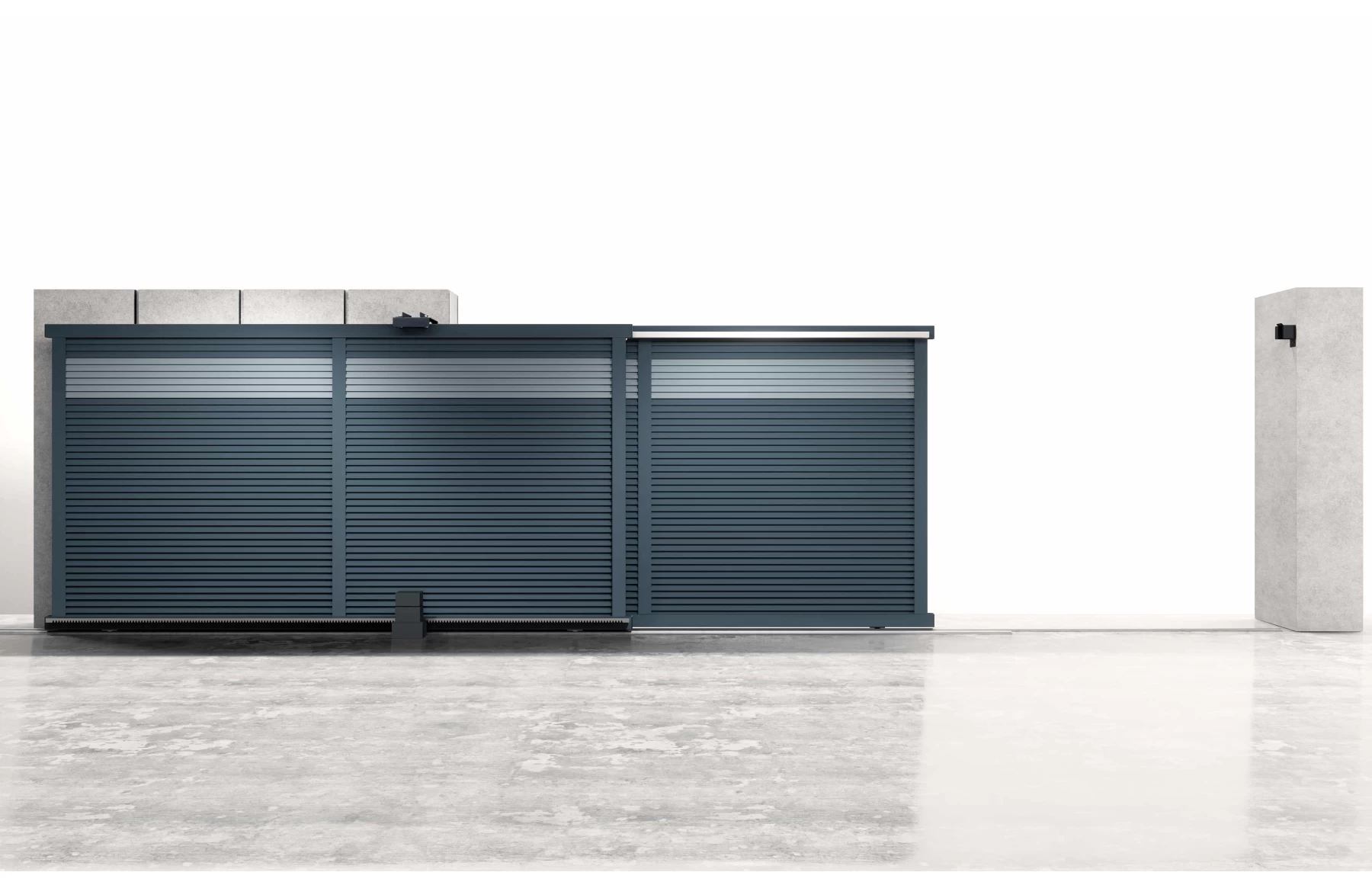 Poarta armonica telescopica, Tron, Aluminiu