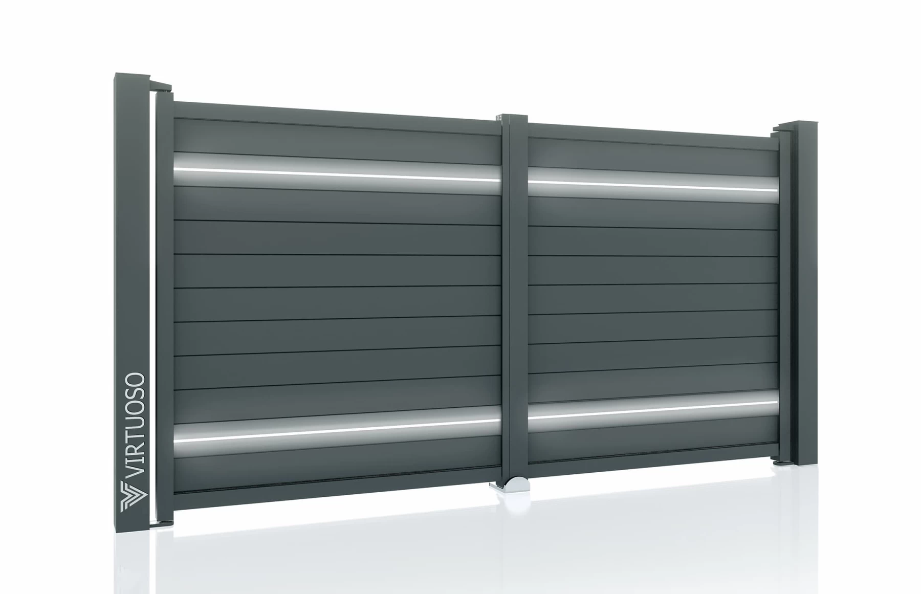 Poarta auto batanta cu LED, Bacus, Aluminiu