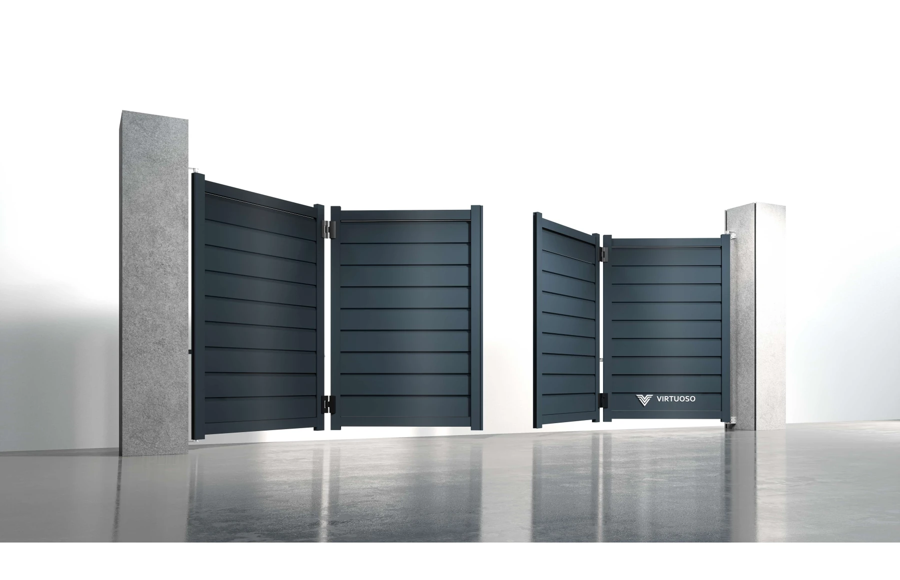 Poarta bi-fold articulata metalica din aluminiu, model Sfinx