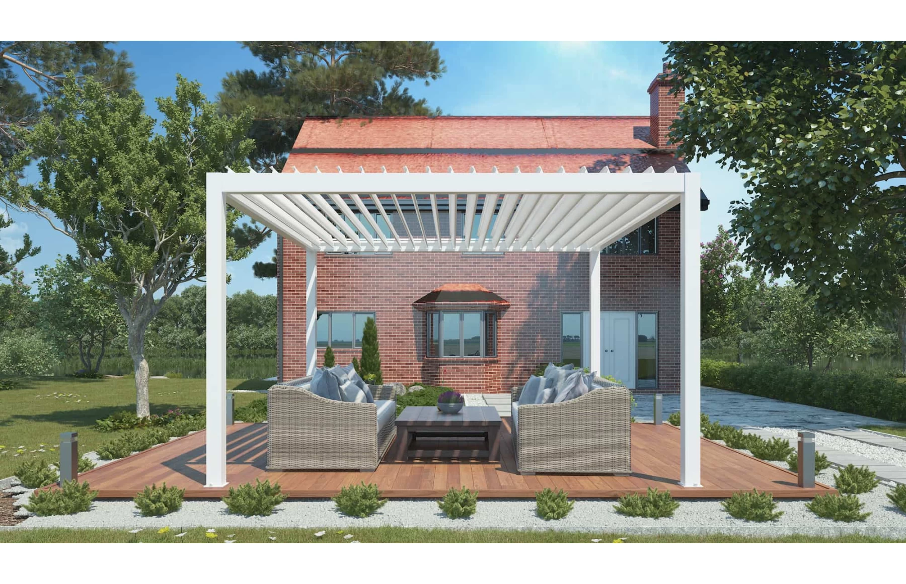 Pergola DELUXE Bioclimatica Led, Pavilion 3x4x2.5metri, Premium, Aluminiu