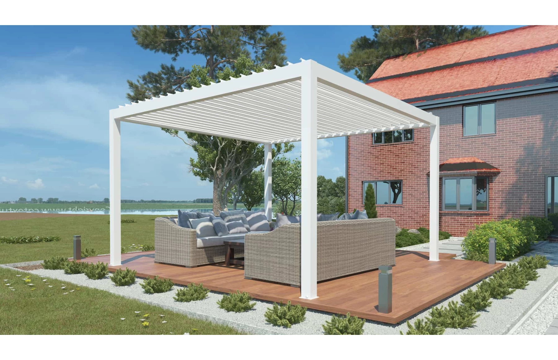 Pergola DELUXE Bioclimatica Led, Pavilion 3x4x2.5metri, Premium, Aluminiu