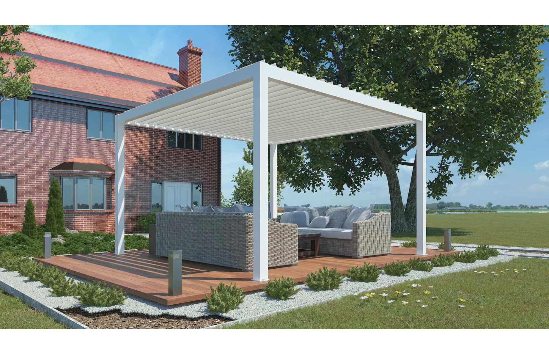 Pergola DELUXE Bioclimatica Led, Pavilion 3x4x2.5metri, Premium, Aluminiu