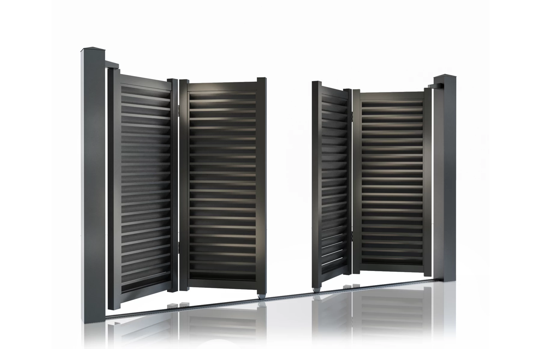 Poarta bi-fold aluminiu Jaluzea Suprem 3000mm lungime x 1800mm inaltime, gri antracit