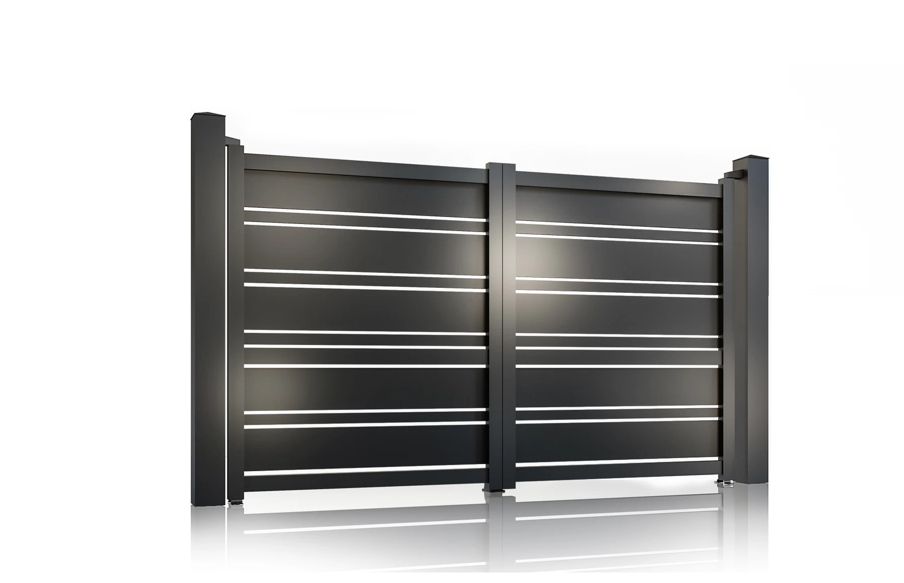 Poarta auto batanta aluminiu 4000x1800mm, model Neptun, gri antracit