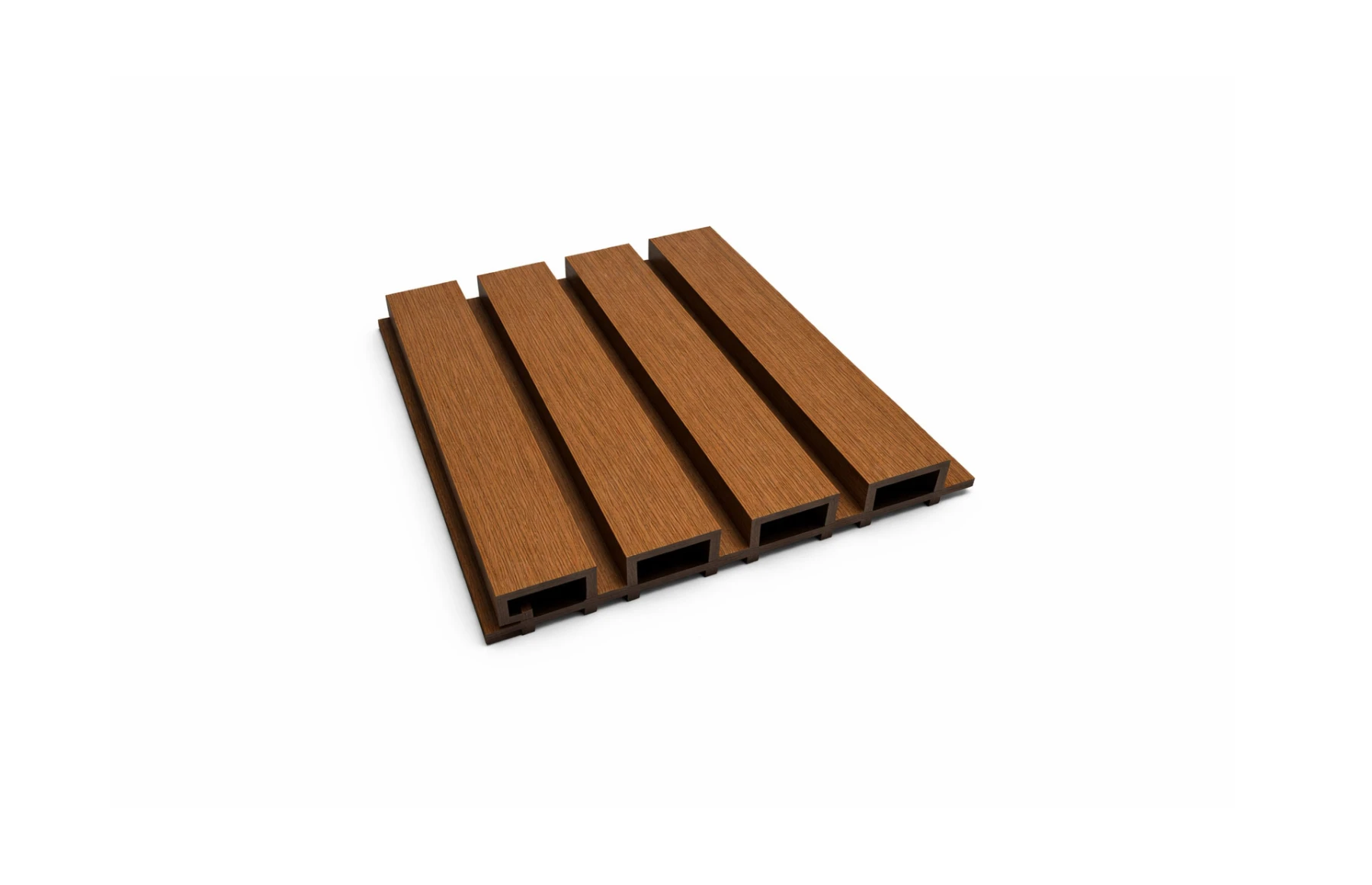 Riflaj WPC coextrudat canelat maro tec, Dimensiune: 219x26mm, Lungime: 3600mm