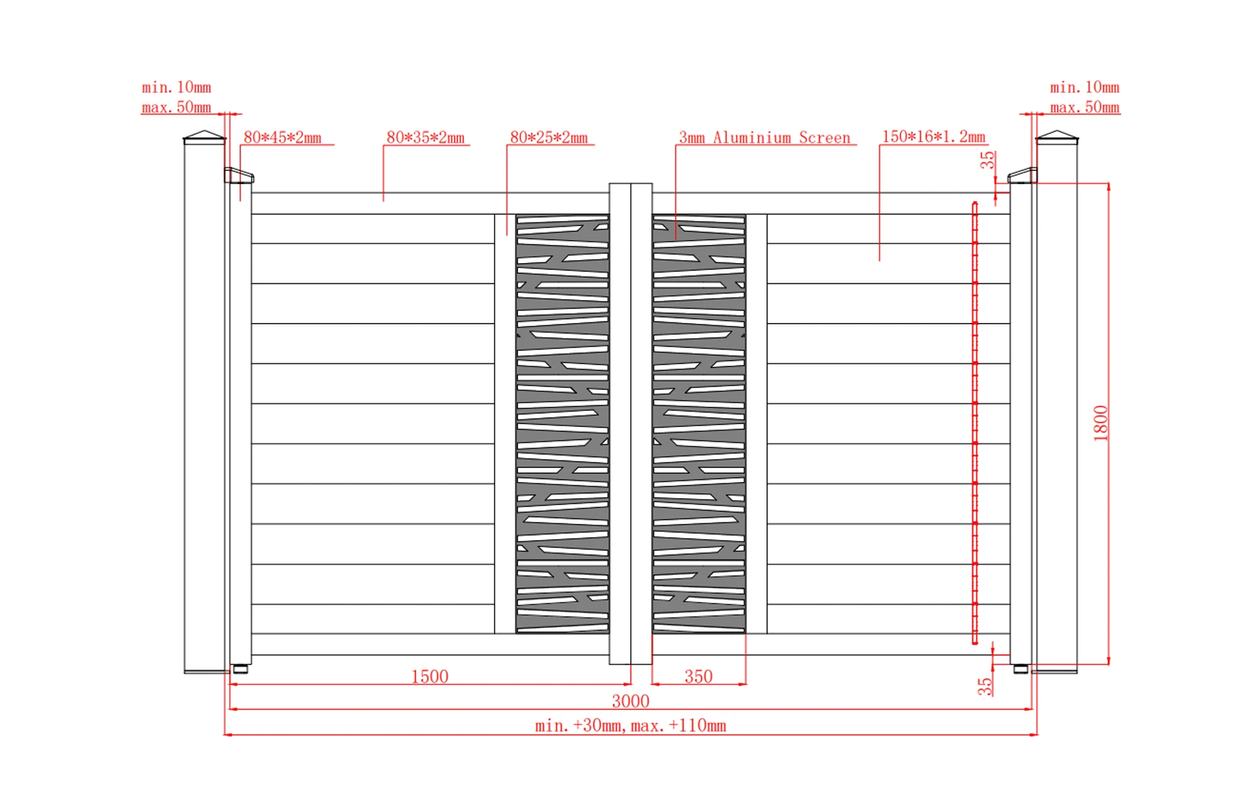 Set porti metalice din aluminiu, gri antracit, model Poseidon