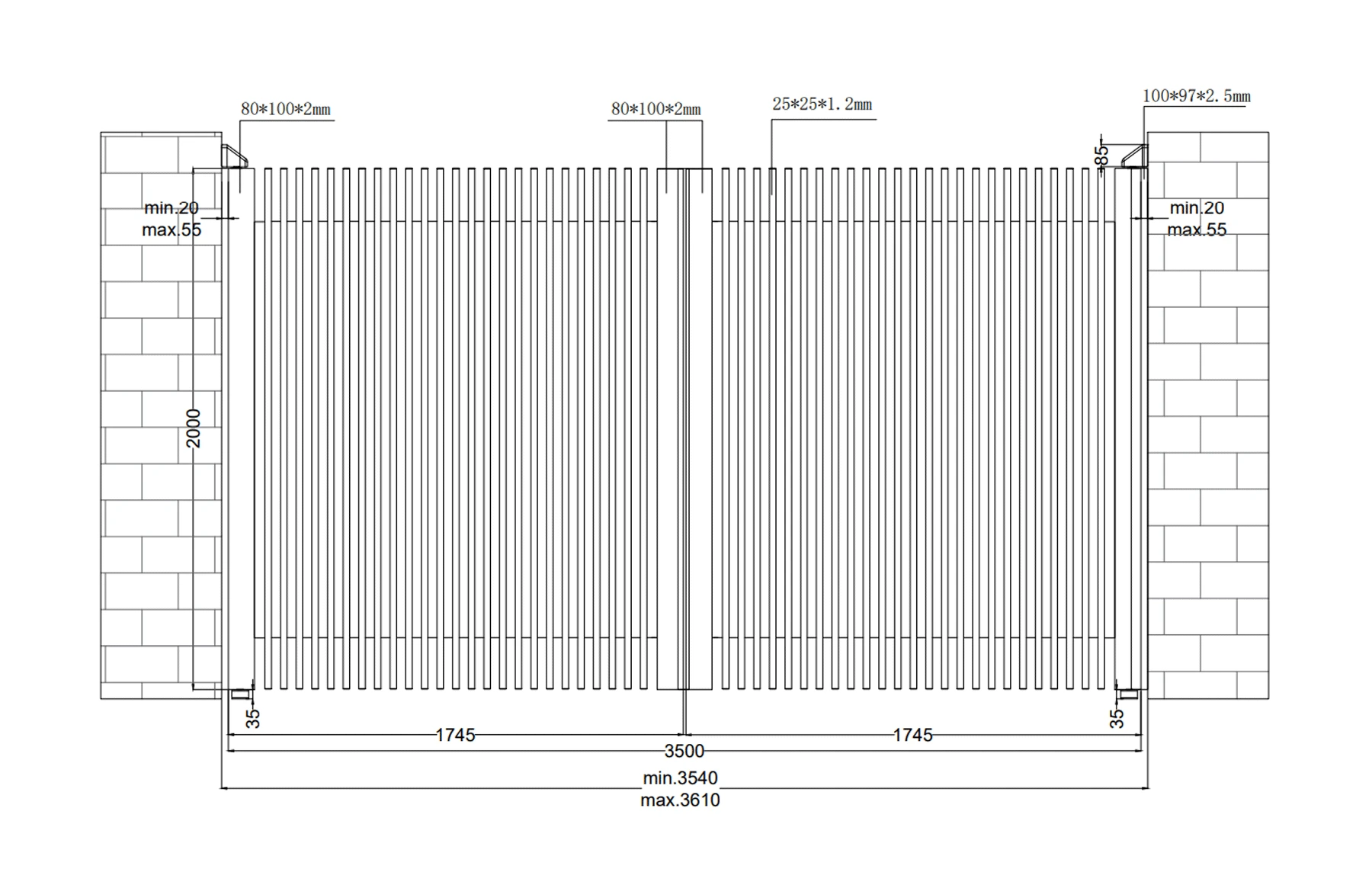 Poarta auto batanta aluminiu 3500x2000mm, model Supernova, gri antracit, Virtuoso Signature Collection